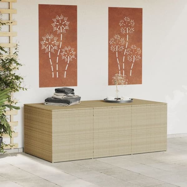 Trädgårdsförvaringslåda blandad beige 984L flätad resin