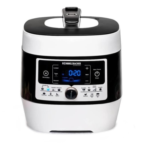 Rommelsbacher MD 1000 matberedare - 4L - Svart/Vit - 14 program - Digital LCD - 1000W