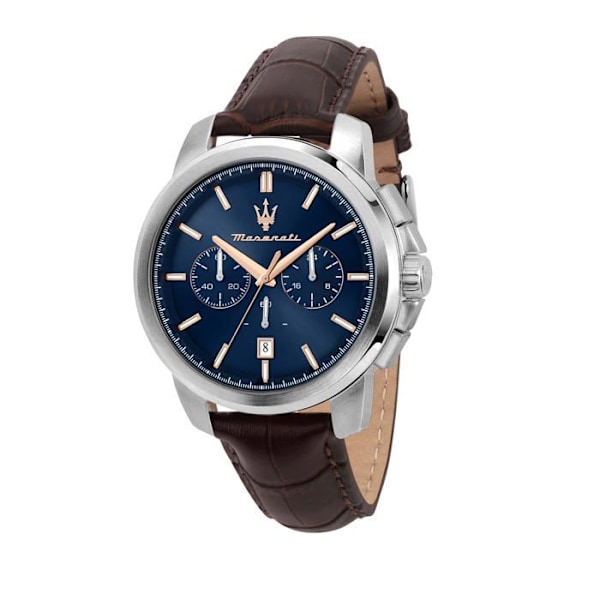 Klocka - Maserati - R8871621019 - Chronograf - Läder - Vattentålig 5 ATM Blå, brun