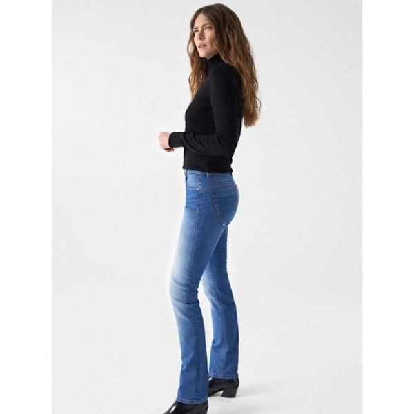 Tunna jeansbyxor - SALSA - Secret slim - 75 % bomull - Urban look - 2 sidfickor Blå 33/32