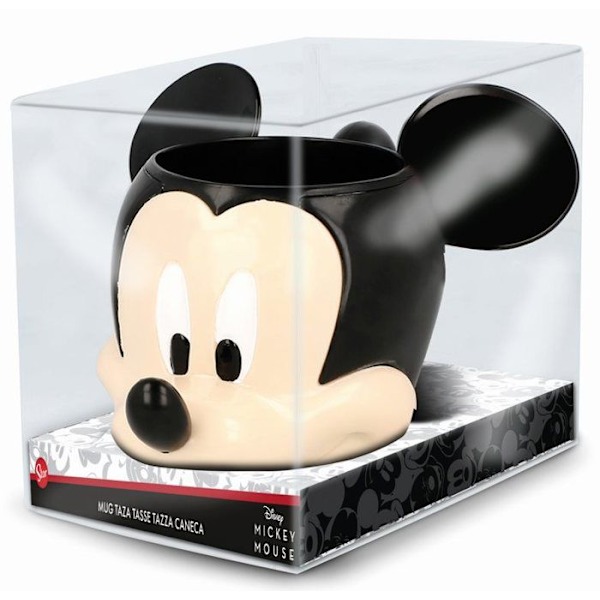 3D-mugg - Original - Musse - Keramik - 360 ml - Tål diskmaskin Svart