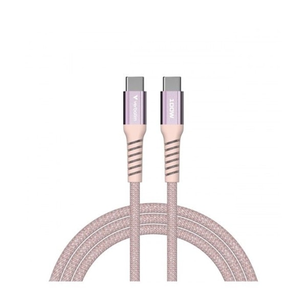 USB-C-kabel - VERBATIM - Synkronisering & Laddning - 100W - 120 cm - Rosa