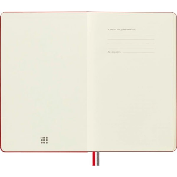Moleskine - MS-606204 - Noter Classic L (13x21 cm) slät, hård täckning, skarlet röd, 400 sidor, röd