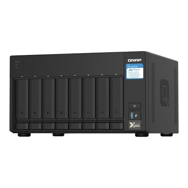 NAS-server - QNAP - TS-832PX-4G - 8 fackor - 4 GB RAM - 10GbE SFP+
