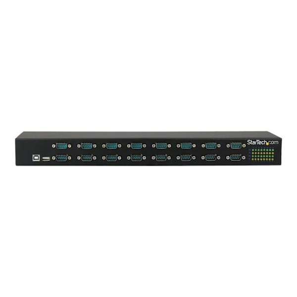 USB Seriell Hub - STARTECH - USB till 16x DB9 RS232 Adapter - Rackmonterbar - FTDI - Svart