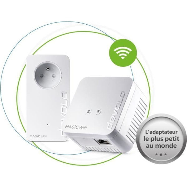 DEVOLO Magic 1 WiFi mini - Startpaket - 2 PLC-adaptrar - 1200 Mbit/s