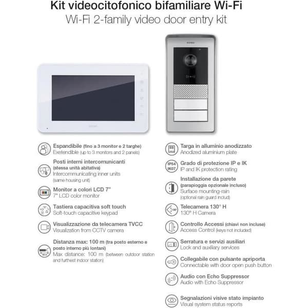 VIMAR K42931 Kit för videoporttelefon 2 familjer för yta montering