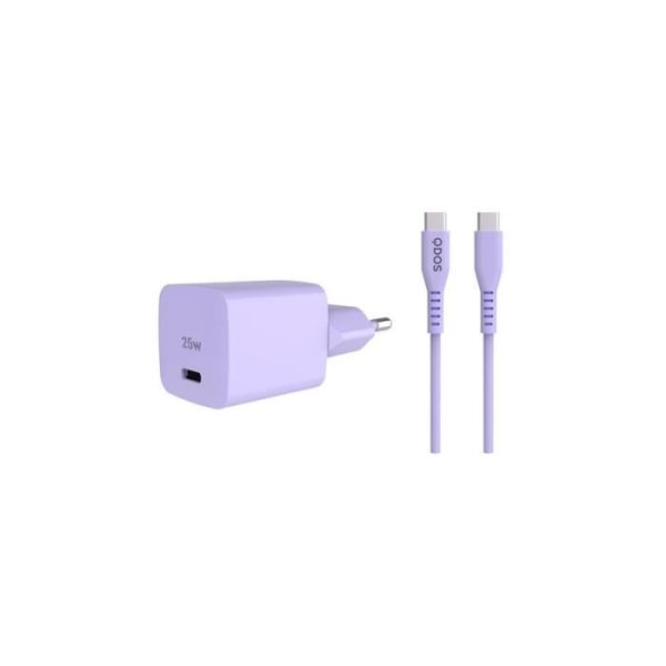 QDOS PowerCube Duo USB Typ C Laddare 25W Lavendel