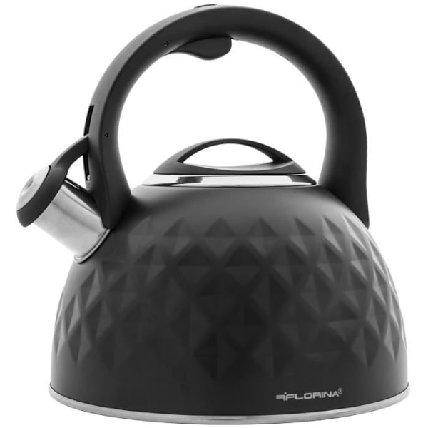 Induktionsvattenkokare Tekanna Whistle 2,5L rostfritt stål, modern designFlorinaDiamond Black 32887