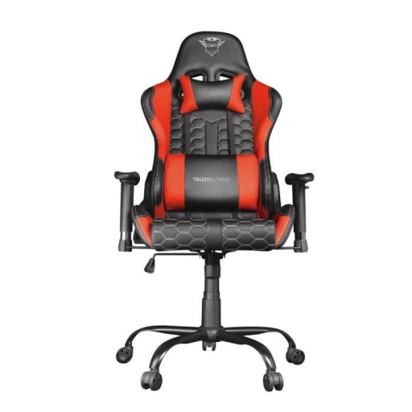Trust Gaming GXT 708R Resto Gaming Chair, 360° fullsvängbar &amp; justerbart ryggstöd, Kontorsstol - Röd