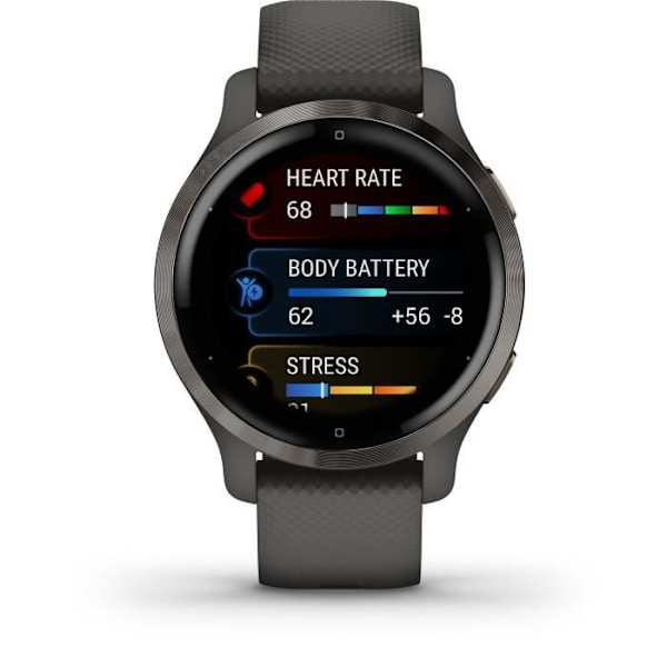 GARMIN Venu 2S - GPS smartwatch - Grå - Mörkgrå rem