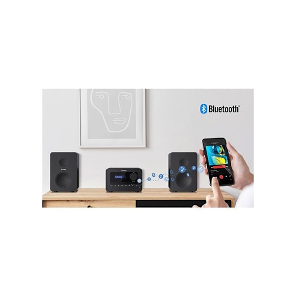 Mikrofon ljudsystem - SHARP - XL-B520D - Bluetooth - CD-spelare - DAB+/FM-mottagare