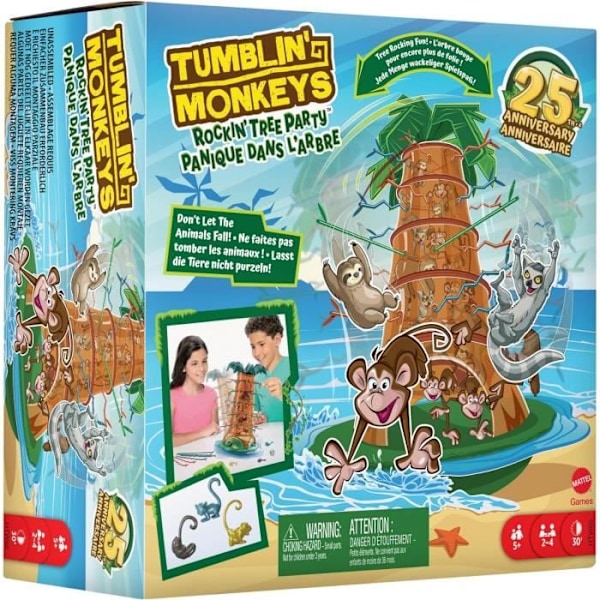 SOS Marmoset: Panic in the Tree - Family Board Game HTW65 Mattel Games Flerfärgad