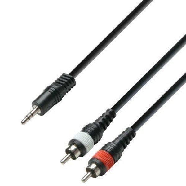 Adam Hall 3 Star Series 3,5 mm stereojack till 2 RCA hanljudkabel 6m - K3YWCC0600