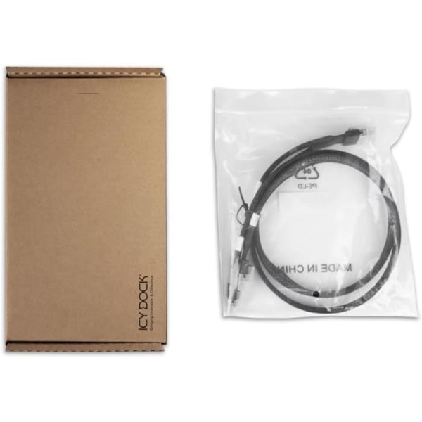 Data cable - Icy Dock - MB306L-B - SlimSAS SFF-8654 8i to 2 SFF-8654 4i - 50 cm - PCIe 4.0