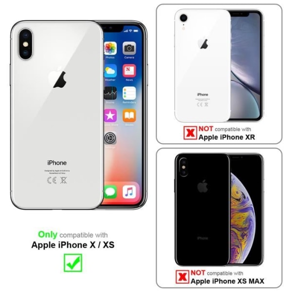 Coque Collier - CADORABO - iPhone X / XS - Silikon TPU - Glänsande Brunt - Fodral med Rem Glänsande brun