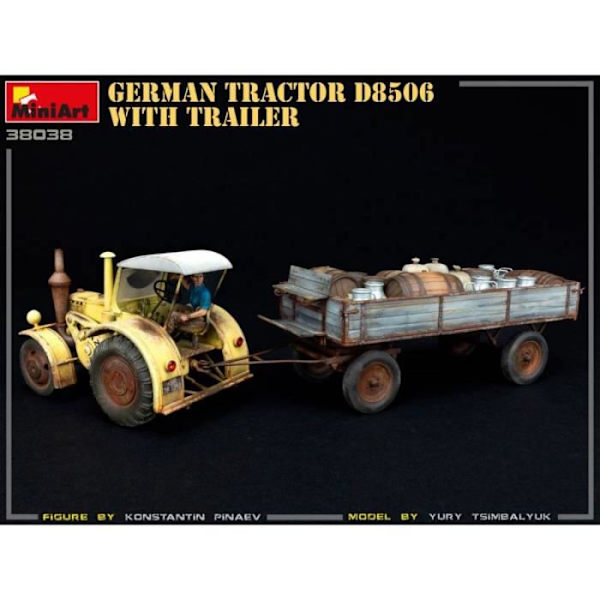 MiniArt - Modell Tysk Traktor D8506 Med Släpvagn |miniart|38038| 1:35 Modell Char Promo - Ref : 12351