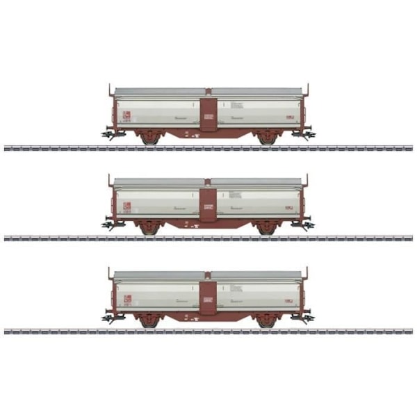 Set med 3st SJ H0 glidvagnar - MÄRKLIN 47303 - Rödbrun, grå Rödbrun, grå