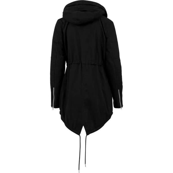 Parka - Urban Classics Dam - Svart - Sherpa-foder - Dragsko i midjan Svart jag