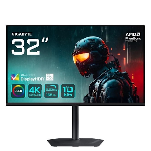 Monitorn - HP - MO32U - QD-OLED 31.5" - 4K - 165Hz - 0.03ms - USB-C - KVM Svart