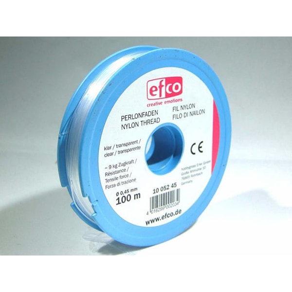 Nylon - fiskelina - Efco fläta - 1005245 - Perlonfaden klar 0,45 mm Zugkraft ca. 9 kg