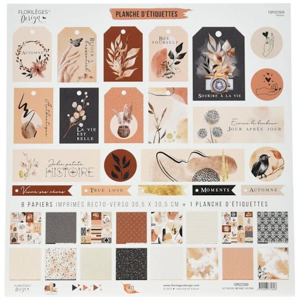 Florilèges design scrapbooking kit - FDPI322009 - Florileges design tryckt kit, flerfärgad, 32 x 34,5 cm