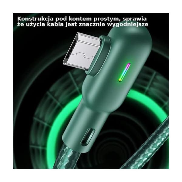 USAMS MicroUSB-kabel 1,2 m Snabbladdning Grön