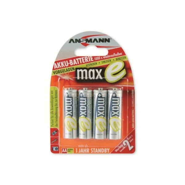 Paket med 4st Ansmann AA Mignon 2100mAH maxE batterier