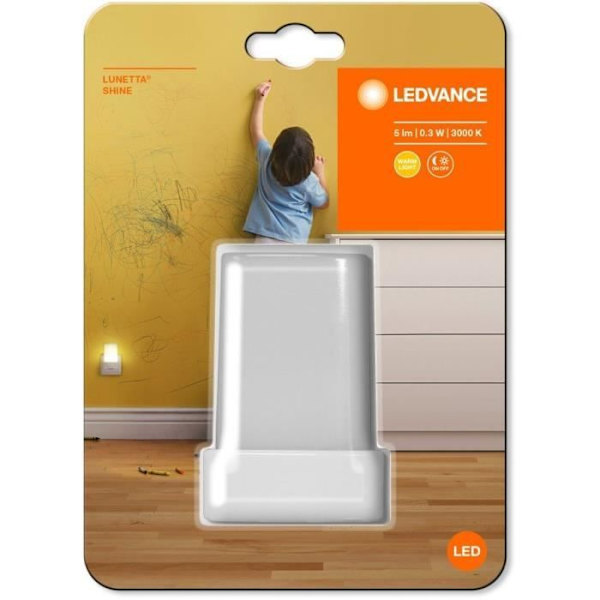 LEDVANCE Lunetta Shine nattlampa - Dag/natt sensor - Vit Vit