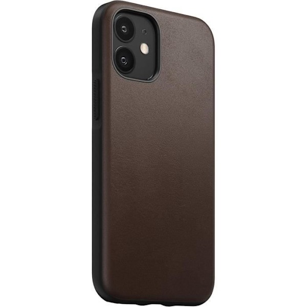 Skyddsfodral - NOMAD - iPhone 12 Mini - Horween-läder - Brun - Stötskydd och repor kastanj