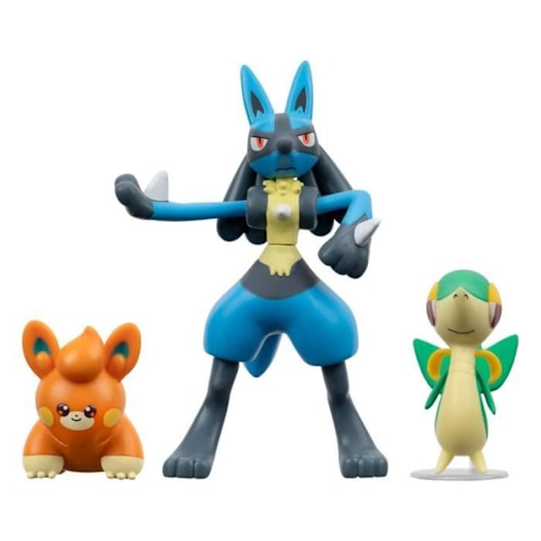 Pack 3 Pokémon figurer Vipelierre, Pawmi, Lucario - Jazwares - Toy - 3 figurer - Grön