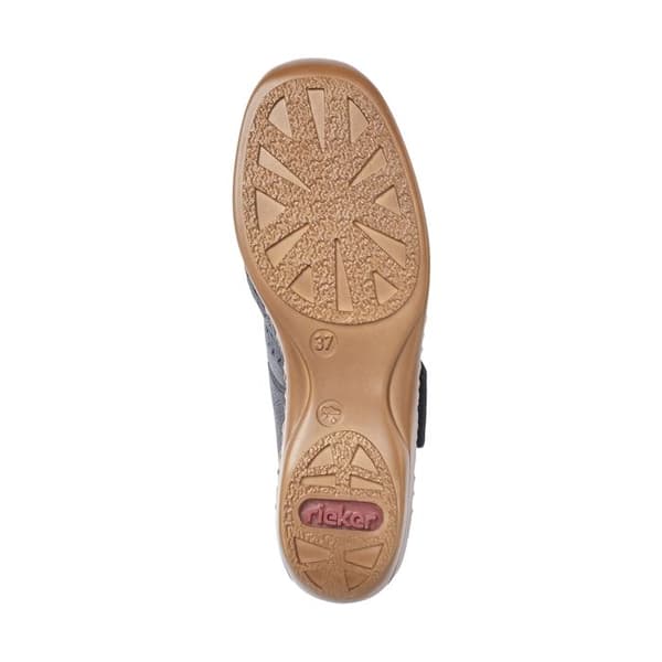 Sandaler - RIEKER - 41399-14 - Läder - Blå - Platt Klack Blå 38
