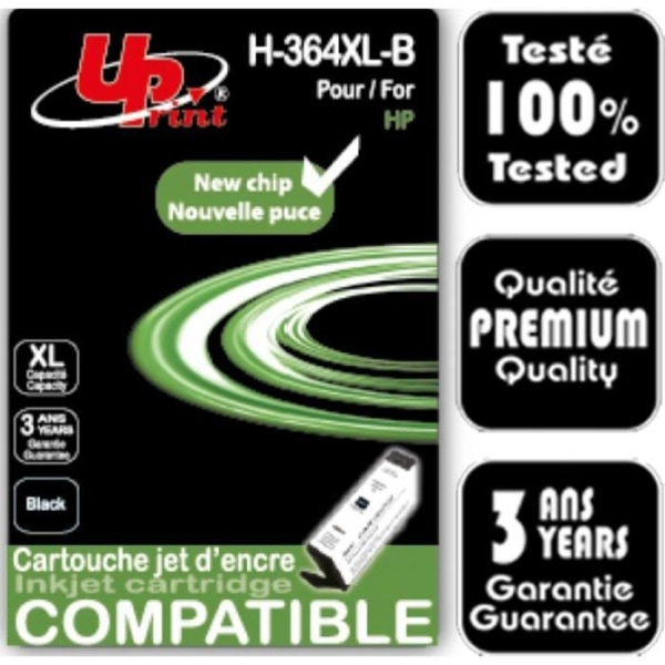 PREMIUM UPRINT-patron kompatibel HP 364XL svart hög kapacitet.