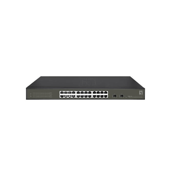 L2 Gigabit Ethernet hanterad nätverksswitch - LEVELONE - GES-2126 - 24 portar - QoS Svart