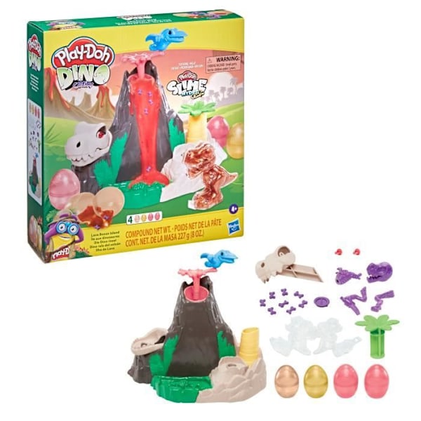 PLAY-DOH Dinosaur Island Toy - Giftfri HydroGlitz Slime - för barn från 4 år och uppåt Grön, röd, orange, gul