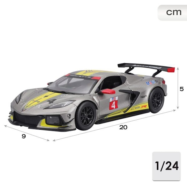 Byggsats för modellbygge Bburago 1:24 miniatyrmodell av bilen Chevrolet Corvette C8R 2020, 18-28024