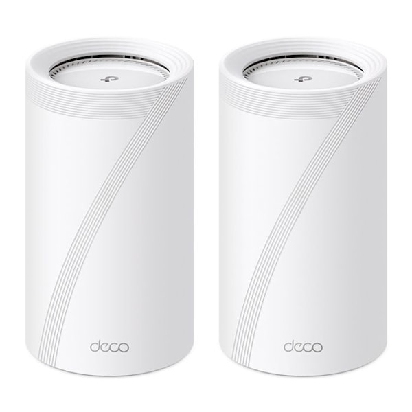 Mesh WiFi 7 BE19000 tri-band - TP-Link Deco BE85 (2-Pack) - Ethernet/Fiber-port 10 Gbit/s - WiFi-hastighet upp till 19 Gbit/s - WPA3