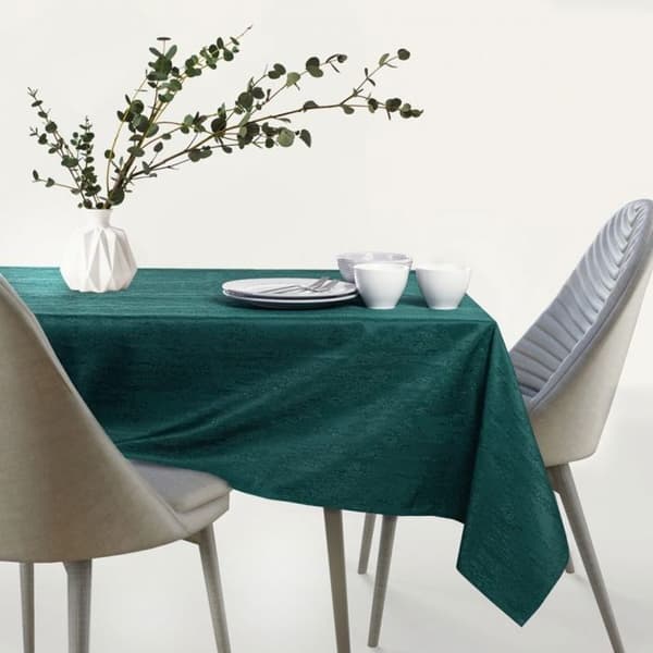 Bordsduk - Vesta - Ovalt 140x400 cm - Polyester 100% - Modern mörkgrön