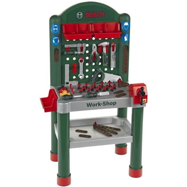 KLEIN - Bosch Work-Shop Toy Workbench med 79 tillbehör Grön