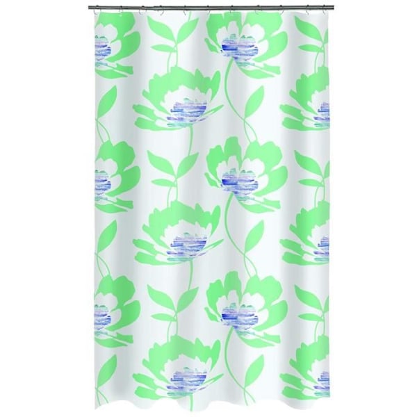 Spirella PEVA-Duschvorhang Blossom Green 180x200 cm Duschdraperi, Plast, Grön, 180 x 200 cm - 10.19131