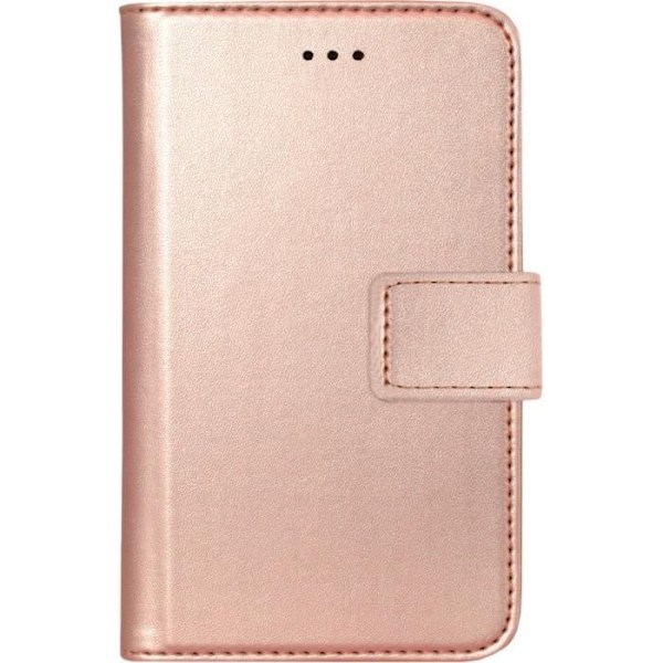 Universellt fodral - BIGBEN - Folio univ ställ - Läder - Storlek XS - Metallrosa Metallisk rosa