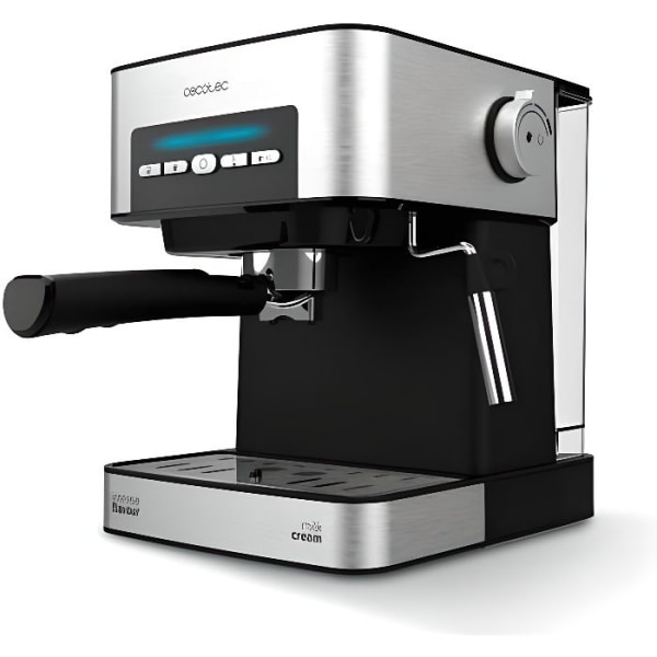 Cecotec Espresso Power Espresso Professionale kaffemaskin. 20 bar tryck, manometer, 1,5 l, dubbel utgångsarm, ångmunstycke,