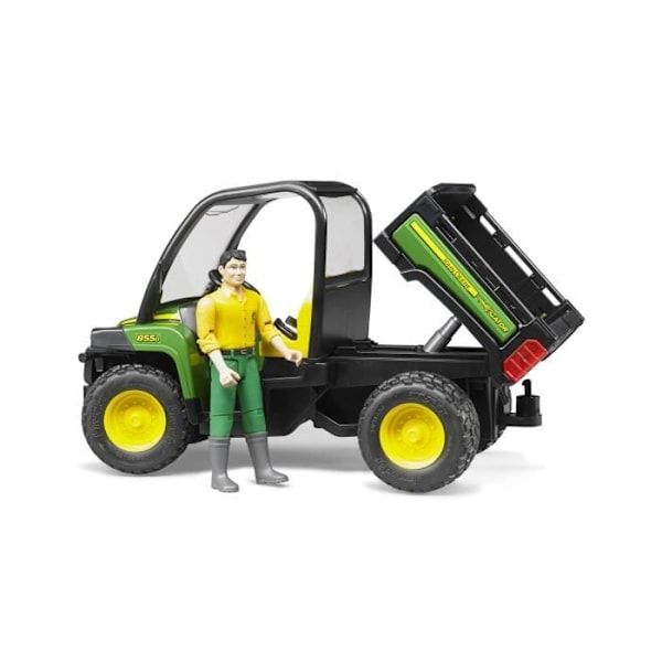 John Deere Gator XUV855D terrängfordon med statyett - BRUDER Grön