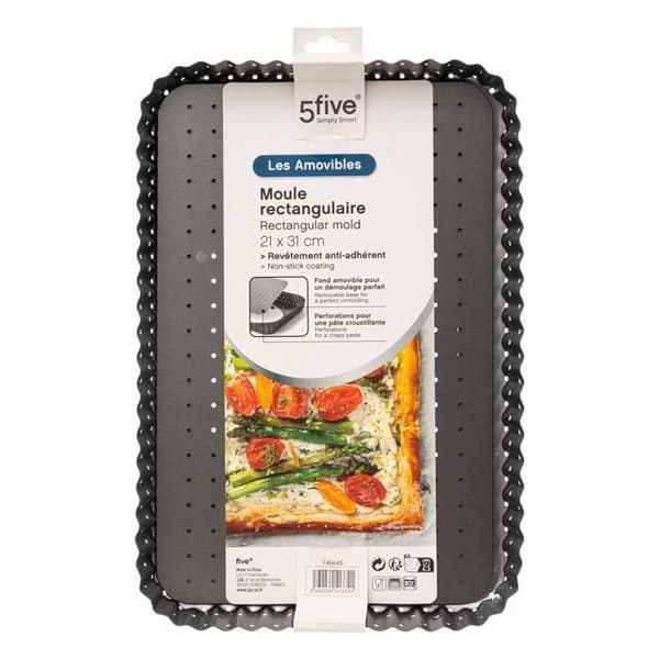 Metallform med perforerad botten 31x21cm - 5 five simply smart Grå
