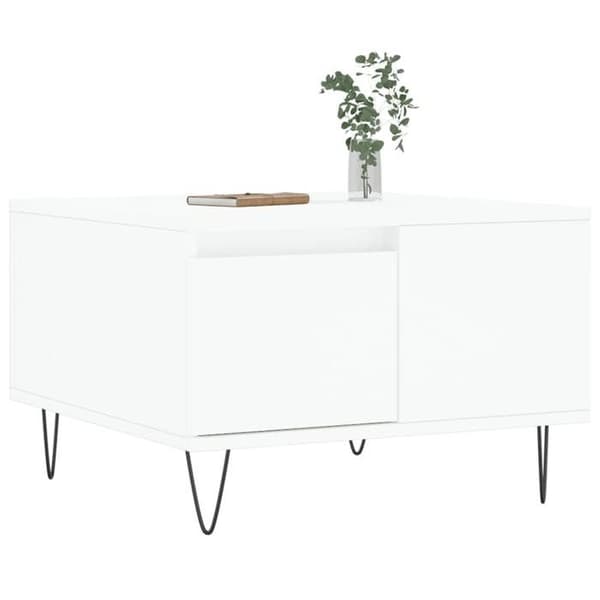 vidaXL Soffbord Vit 55x55x36,5 cm Konstruerat trä 830756