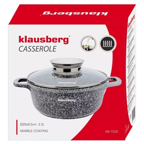 Gratängform - KLAUSBERG - KB-7520 - 2,3L - 20cm - Aromaknoppssystem Grå