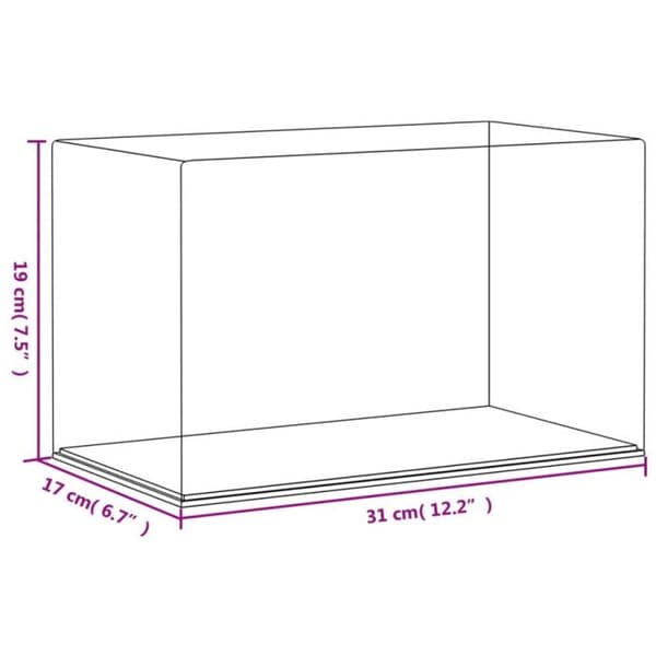 Transparent display box 31x17x19 cm akryl