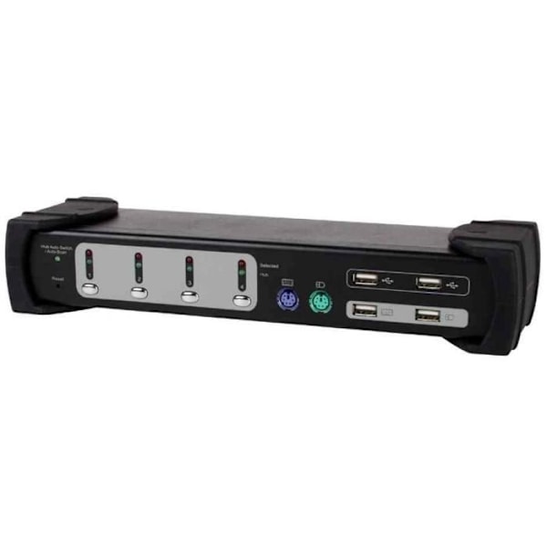 KVM-switch USB / PS/2 + Audio, 4 portar - utrusta Kombo Svart