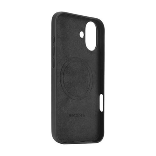 Fodral till iPhone 16 Plus Stötsäkert Läder kompatibel MagSafe Decoded Black Svart