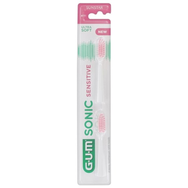 Gum Elektrisk Tandborste N°4111 Sonic Sensitive Laddningsbar Ultra Mjuk 2 enheter